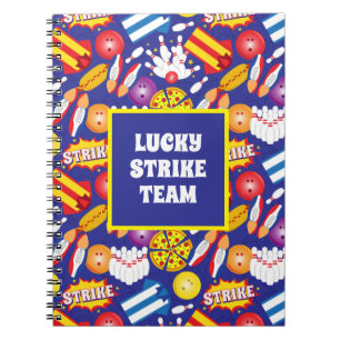 Funky Ten Pin Bowling Arcade Patterned Team League Anteckningsbok