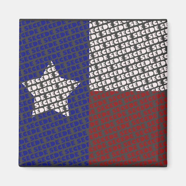 funky Texas SECEDE flagga magnet (Framsidan)