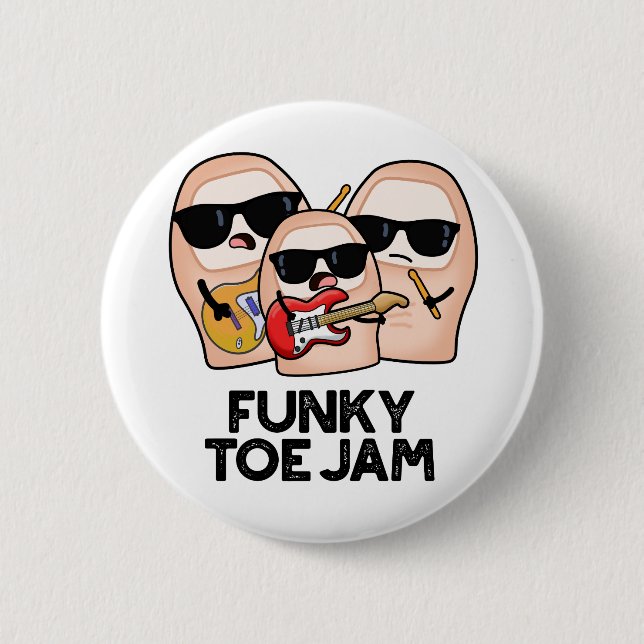 Funky Toe Jam Funny Music Pun  Knapp (Framsida)