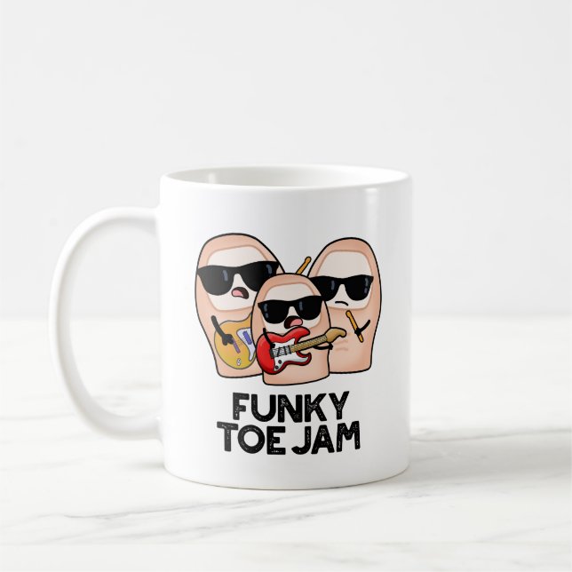 Funky Toe Jam Roligt Musik Puns  Kaffemugg (Vänster)