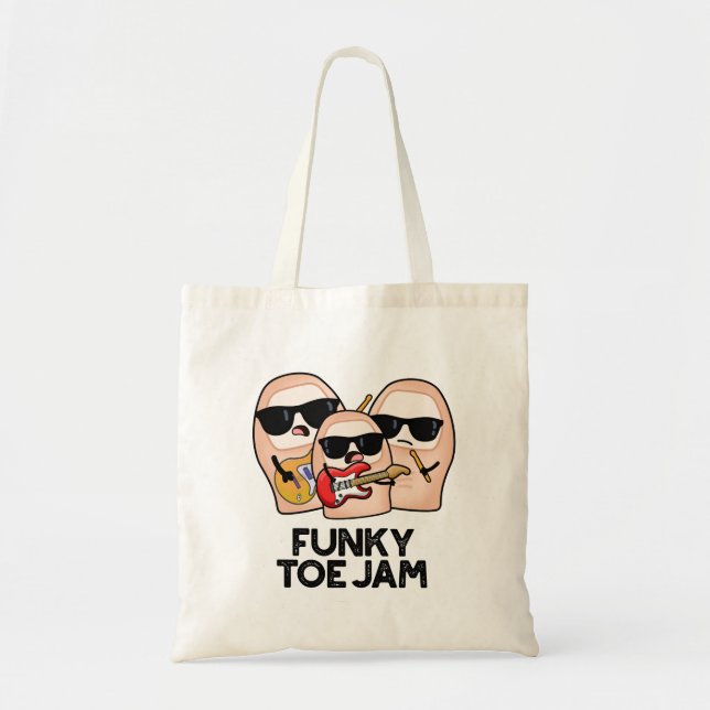 Funky Toe Jam Roligt Musik Puns  Tygkasse (Framsidan)
