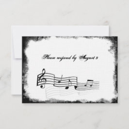 Funky Torn Papper Black Music-osa med kuvert OSA Kort