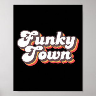 Funky Town Roller Disco Outfit Retro 70 s kostym F Poster