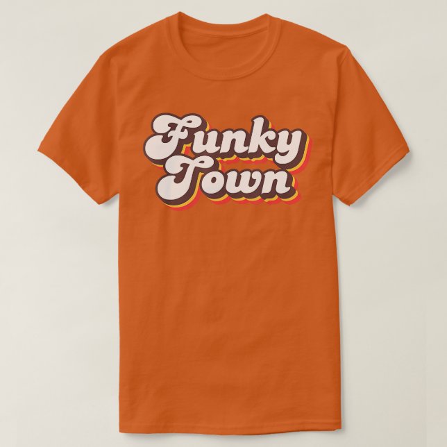 Funky Town Roller Disco Outfit Retro 70 s kostym F T Shirt (Design framsida)