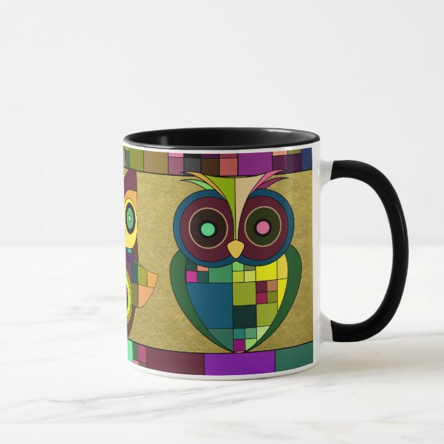 Funky Tribal Aztec Uggla om Faux Gold Foil Mugg (Höger)