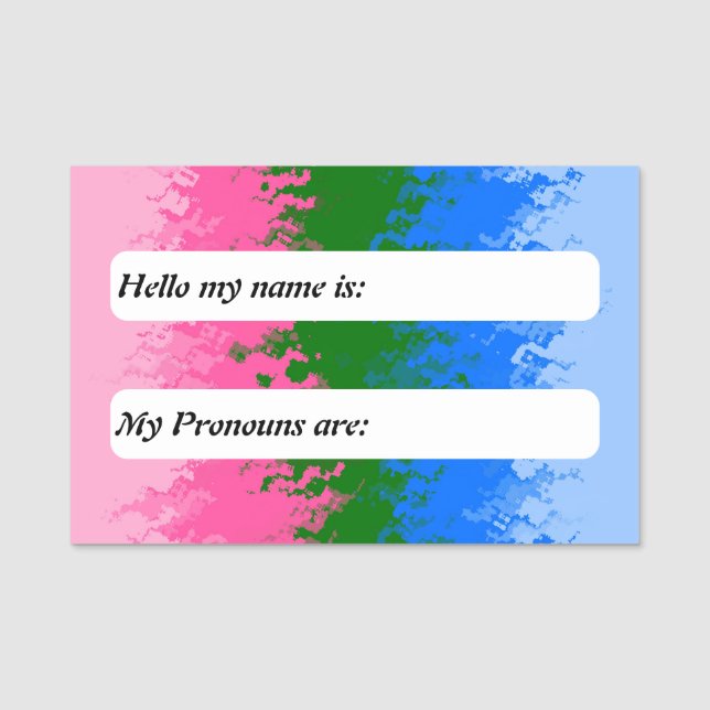 Funky Trippy Anpassningsbar Omniromantisk Pride Fl Namnbricka (Framsida)