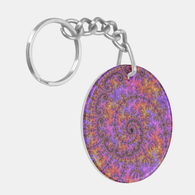 Funky Trippy Colorful Vibrant Spiraling Fractal (Vänstra Framsidan)