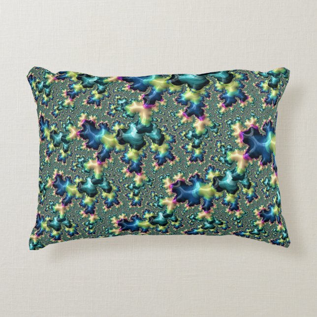 Funky Trippy Excentrisk Boho Hippie Abstrakt Frakt Prydnadskudde (Framsidan)
