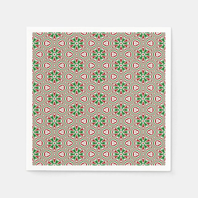 Funky Trippy Excentrisk Boho Jul Kalejdoskop  Pappersservett (Framsidan)