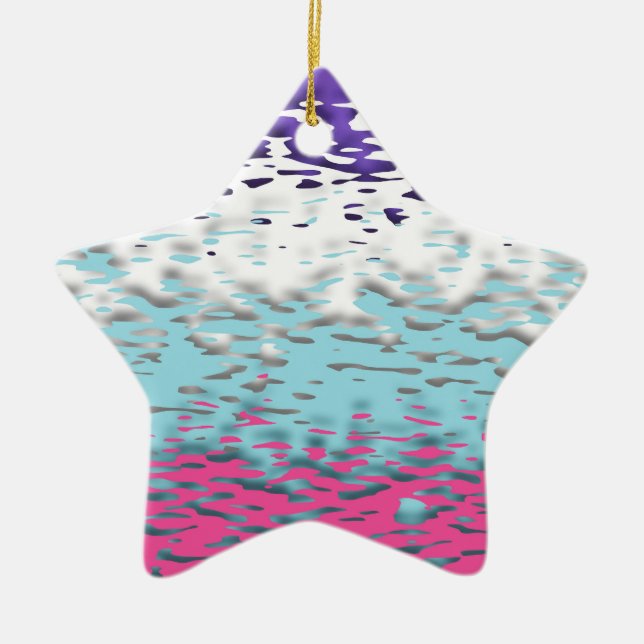 Funky Trippy Ripply Groovy Multisexuell Pride Flag Julgransprydnad Keramik (Framsidan)