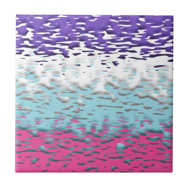 Funky Trippy Ripply Groovy Multisexuell Pride Flag Kakelplatta (Framsidan)