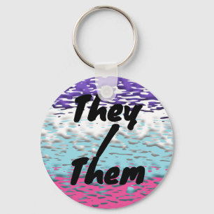 Funky Trippy Ripply Groovy Multisexuell Pride Flag Nyckelring