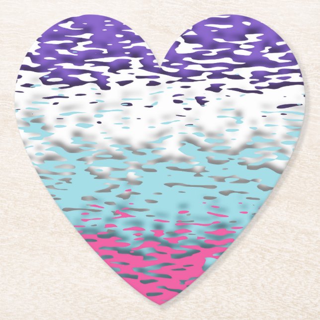 Funky Trippy Ripply Groovy Multisexuell Pride Flag Underlägg Papper (Framsida)