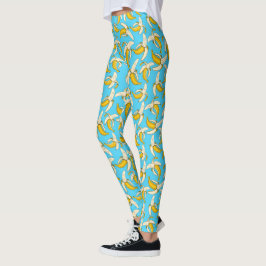 Funky Tropical Banana Print Trendig Fruit Patterne Leggings