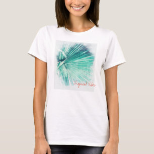 Funky Tropical Vibes Pal Träd Löv T-Shirt