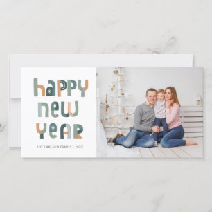 Funky Typography Gott nytt år-fotokort Julkort