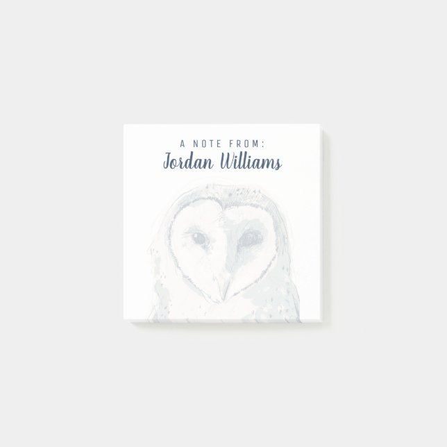 Funky Uggla Porträtt Post-it Block (Framsida)