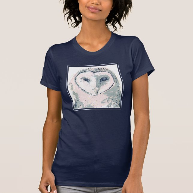 Funky Uggla Porträtt T Shirt (Framsida)