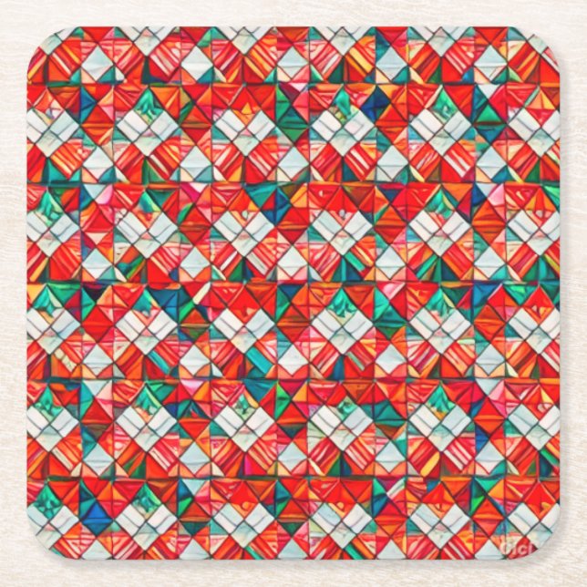 Funky Underlägg Papper Kvadrat (Framsidan)