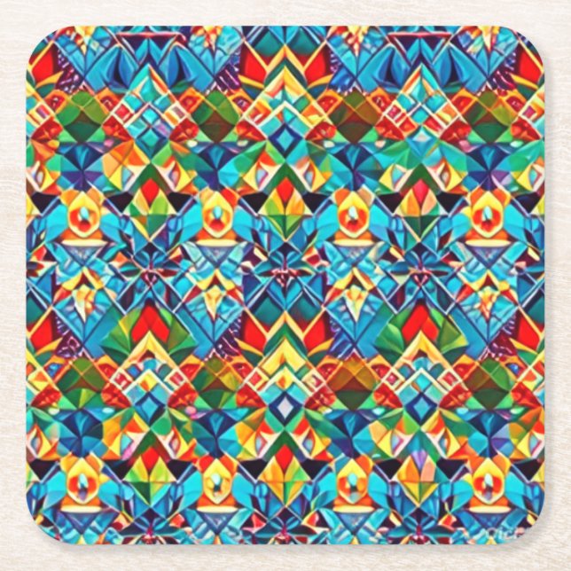 Funky Underlägg Papper Kvadrat (Framsidan)