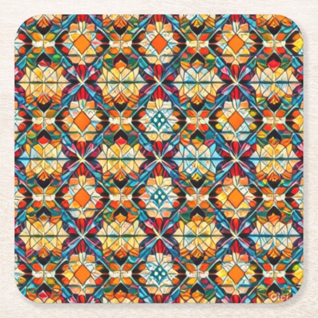 Funky Underlägg Papper Kvadrat (Framsidan)