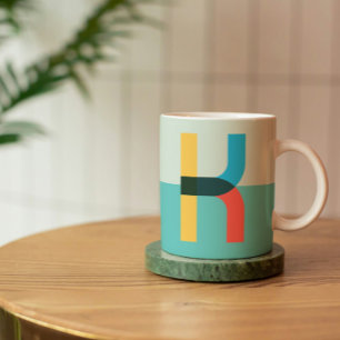 Funky Unik färgad Brev K-kaffe Mugg