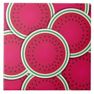 Funky vattenmelonsegment kakelplatta