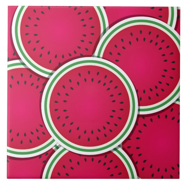 Funky vattenmelonsegment kakelplatta (Framsidan)