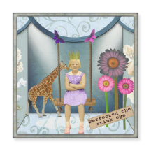 Funky Vintage Kid Magnetiskt kort med ändrad konst