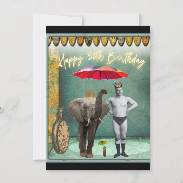 Funky Vintage Strongman 50:e födelsedagen (Framsida)