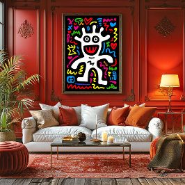 Funky Vit Alien - nyare konsthandling Poster