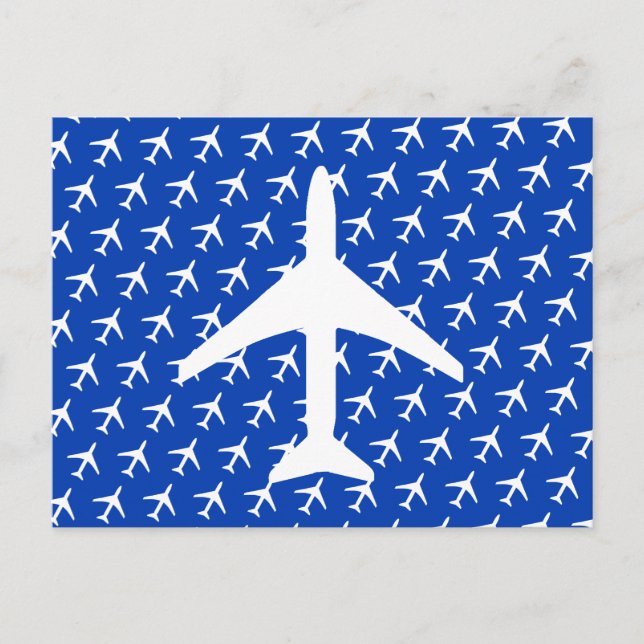 Funky Vit Flygplanspilot Aviation Flygande Postkor Meddelande Vykort (Framsida)