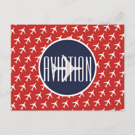 Funky Vit Flygplanspilot Flygpostkort Meddelande Vykort