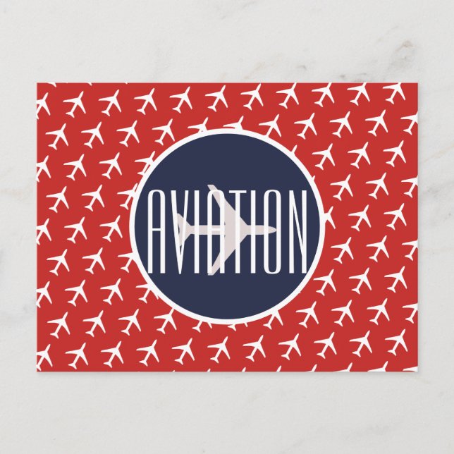 Funky Vit Flygplanspilot Flygpostkort Meddelande Vykort (Framsida)