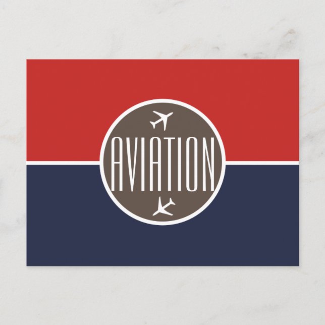 Funky Vit Flygplanspilot Flygpostkort Meddelande Vykort (Framsida)