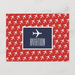 Funky Vit Flygplanspilot Flygpostkort Meddelande Vykort