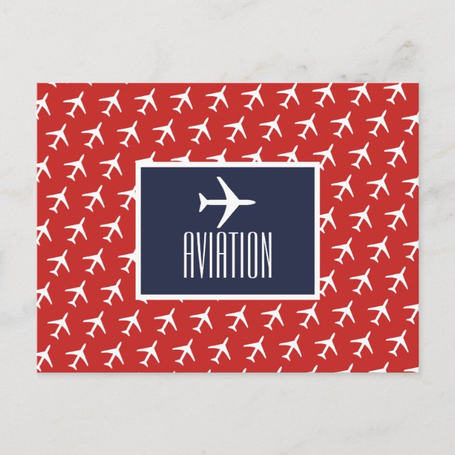 Funky Vit Flygplanspilot Flygpostkort Meddelande Vykort (Framsida)