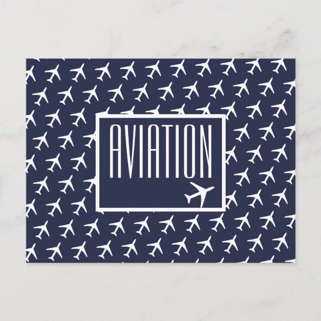 Funky Vit Flygplanspilot Flygpostkort Meddelande Vykort (Framsida)