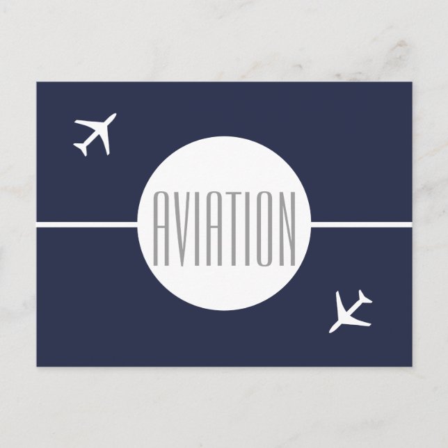 Funky Vit Flygplanspilot Flygpostkort Meddelande Vykort (Framsida)