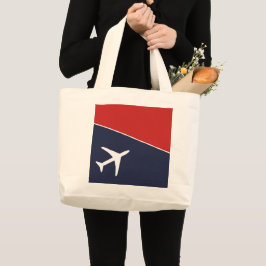 Funky Vit Plan Flygplan Pilot Luftfart Jumbo Tygkasse