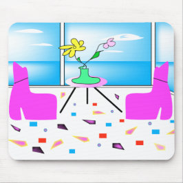 Funky Vitaktig färgfull miami, grafik Musmatta