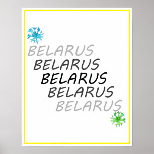 Funky Vitryssland Беларусь Majblomsaffisch Poster