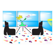 Funky Vy vid hav färglös