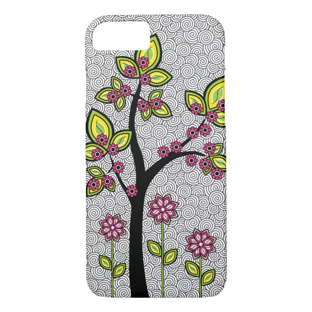 Funky Whimsical Artsy Modern Vector Case-Mate iPhone Skal (Baksida)