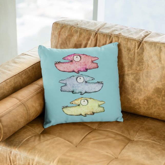 Funky Whimsical fisk  Kudde (Skapare uppladdad)
