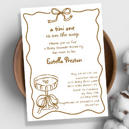 Funky Whimsical Hand plockade Martini Baby Shower Inbjudningar