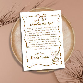Funky Whimsical Hand plockade Martini Baby Shower Tack Kort