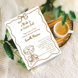 Funky Whimsical Hand plockade Martini Möhippa Inbjudningar