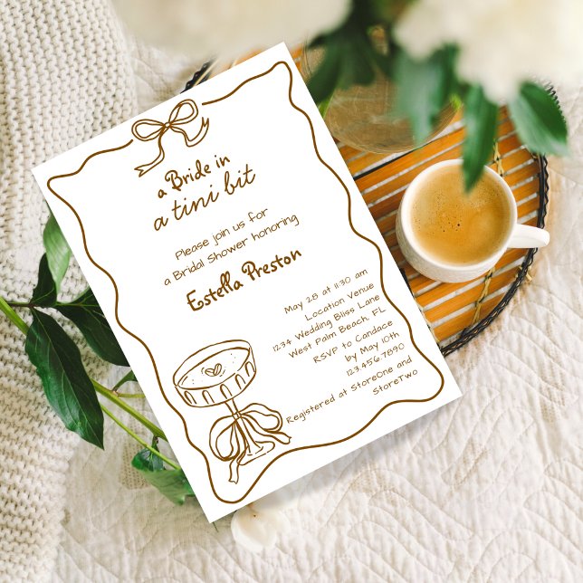 Funky Whimsical Hand plockade Martini Möhippa Inbjudningar (Skapare uppladdad)