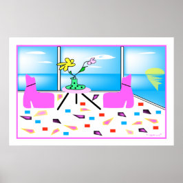 Funky Whimsical Miami Colorful Poster